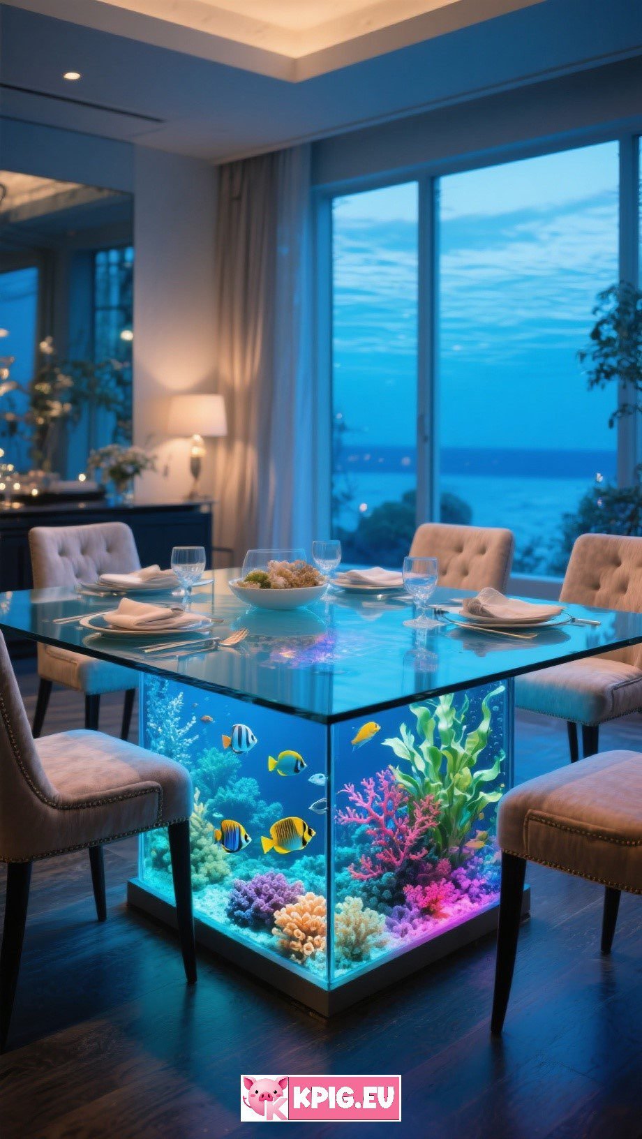 Aquarium dining table ideas