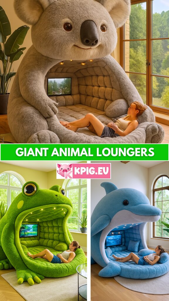 The irresistible world of giant animal loungers where whimsy meets maximum comfort
